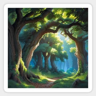 Peaceful Trail leading into a Lovely Oak Woodland Sticker